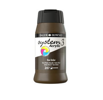 Daler Rowney System 3 Acrylverf 500ml Potten Raw Umber