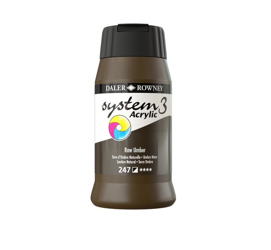 System 3 Acrylverf 500ml Potten Raw Umber