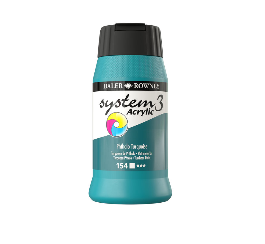 System 3 Acrylverf 500ml Potten Phthalo Turquoise