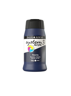 Daler Rowney System 3 Acrylverf 500ml Potten Phthalo Blue