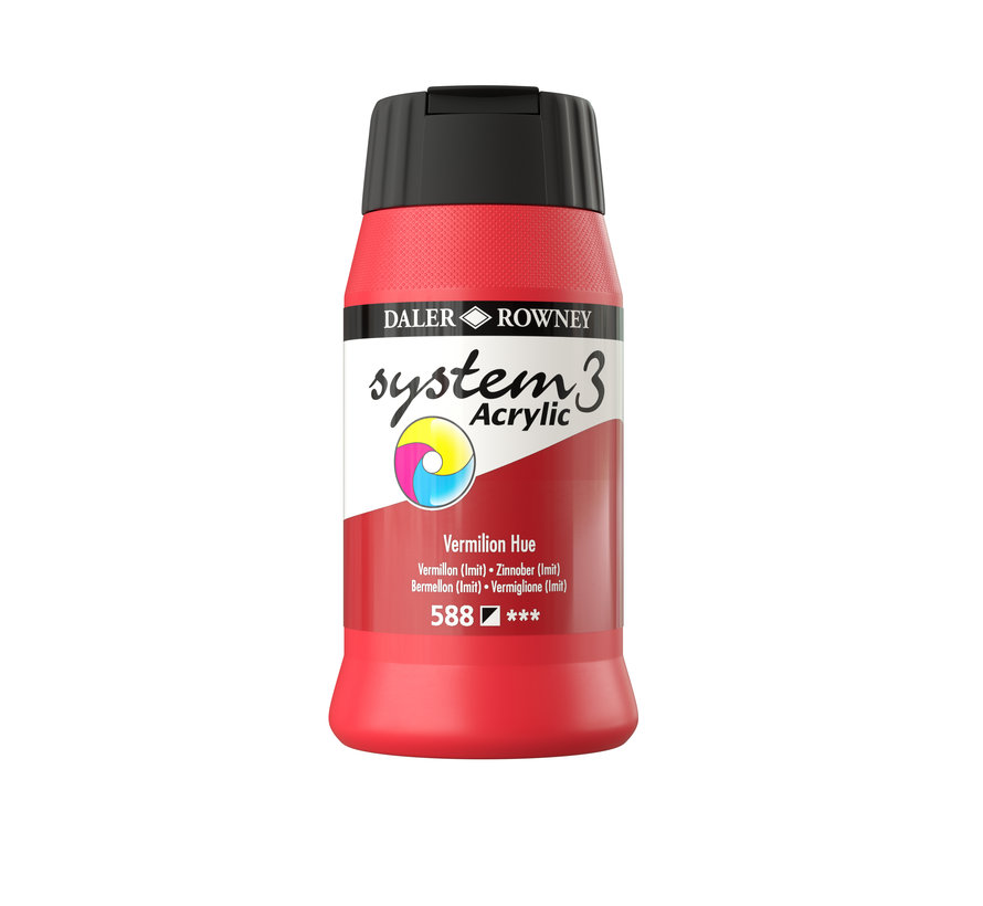 System 3 Acrylverf 500ml Potten Vermilion (Hue)