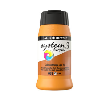 Daler Rowney System 3 Acrylverf 500ml Potten Cadmium Orange Light (Hue)