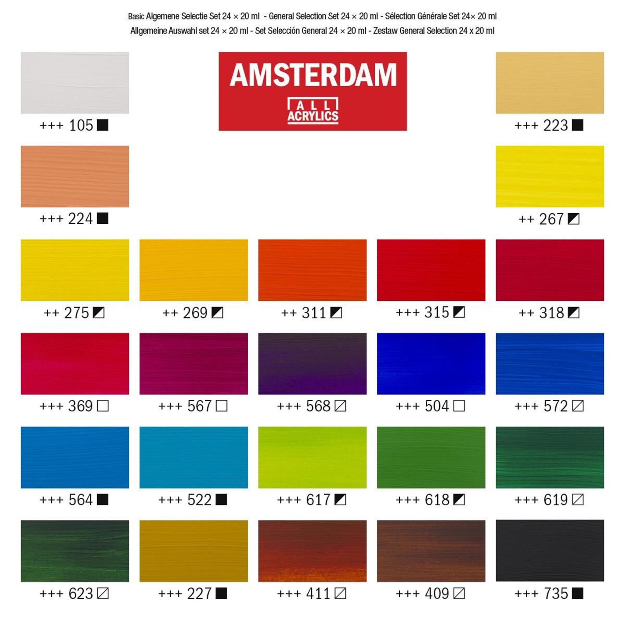 plank Won actie Amsterdam acrylverf general selection set 24 x 20ml | Regenboog.nl -  Regenboog