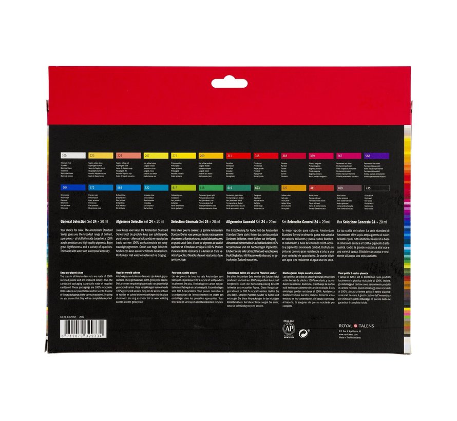 Amsterdam Standard Series acrylverf algemene selectie set | 24 × 20 ml 