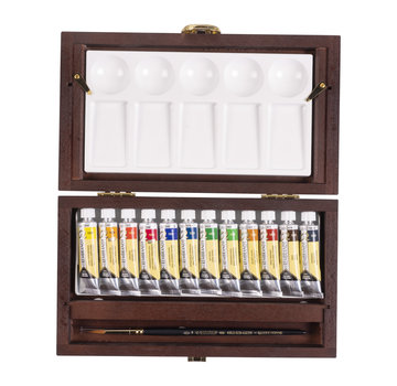 Rembrandt Rembrandt Aquarelverf houten kist set Traditional | 12 x 10 ml tubes + accessoires