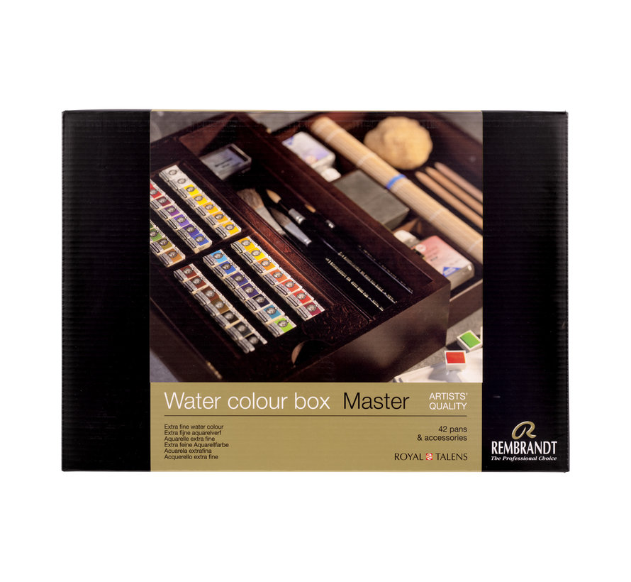 Rembrandt Aquarelverf houten kist set Master | 42 napjes + accessoires