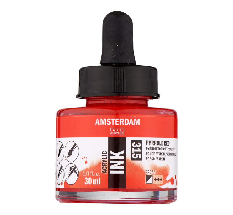 Amsterdam Acrylinkt Fles 30 ml Pyrrolerood 315