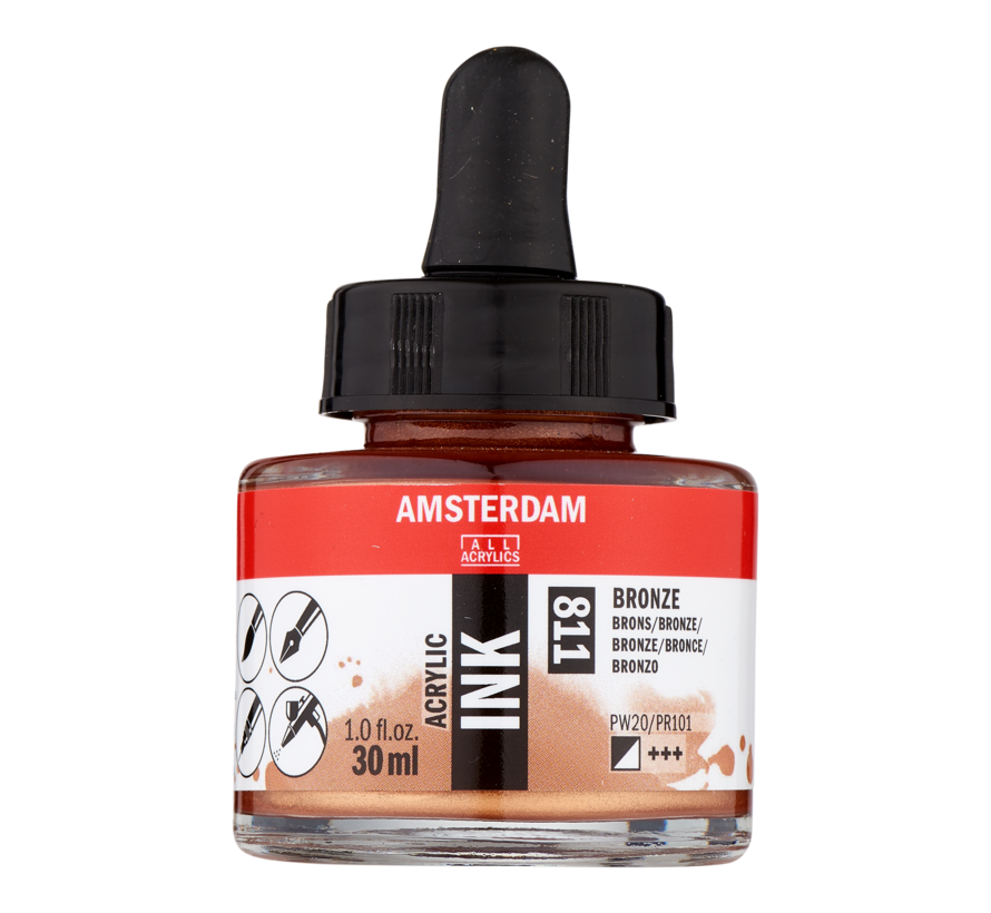 Amsterdam Acrylinkt Fles 30 ml Brons 811