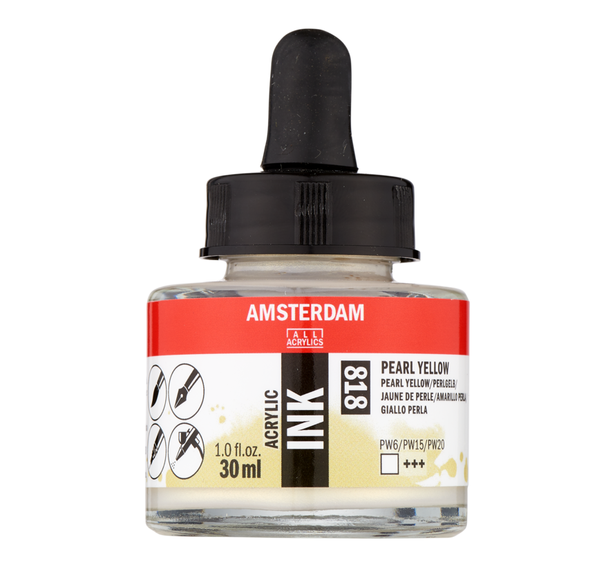 Amsterdam Acrylinkt Fles 30 ml Parelgeel 818