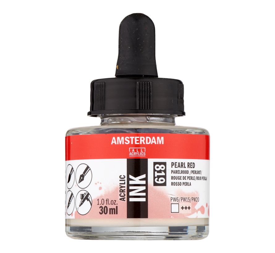 Amsterdam Acrylinkt Fles 30 ml Parelrood 819