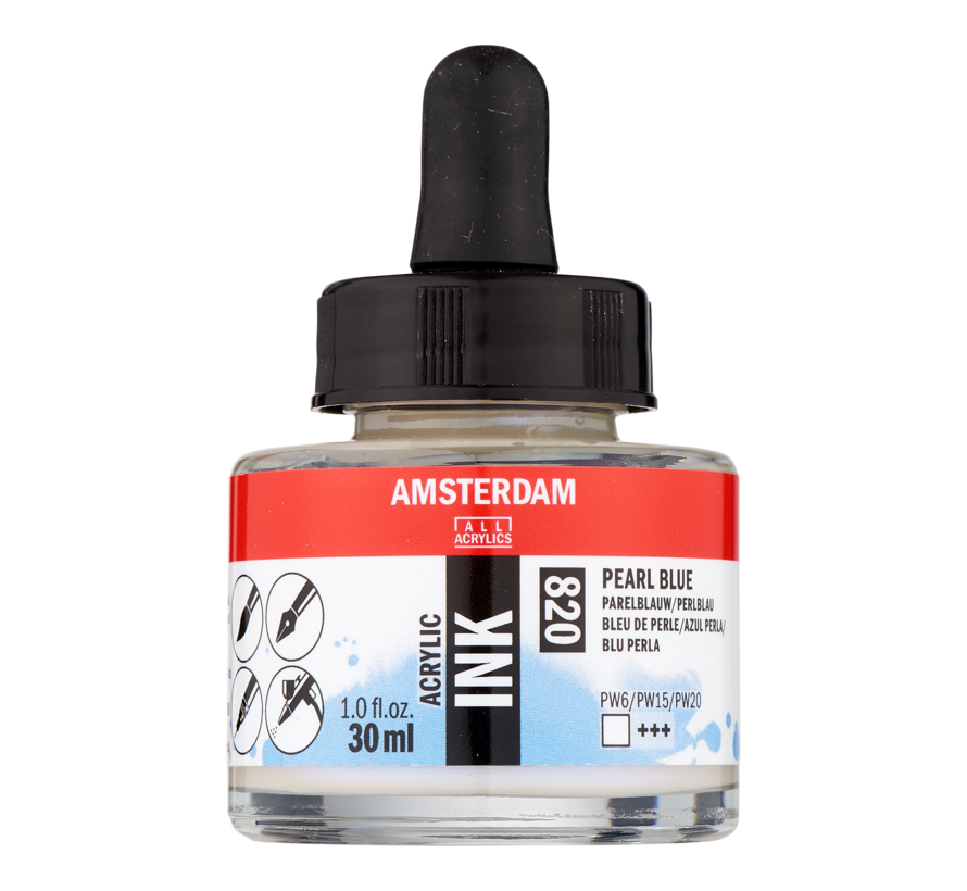 Amsterdam Acrylinkt Fles 30 ml Parelblauw 820