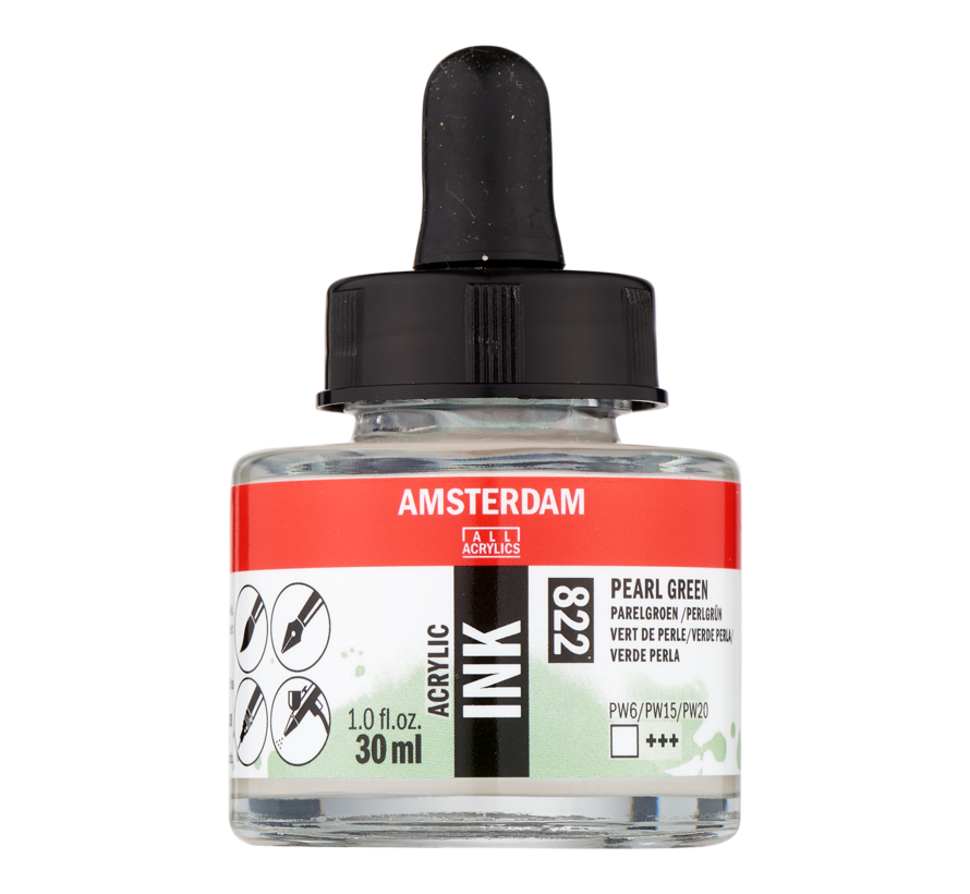 Amsterdam Acrylinkt Fles 30 ml Parelgroen 822