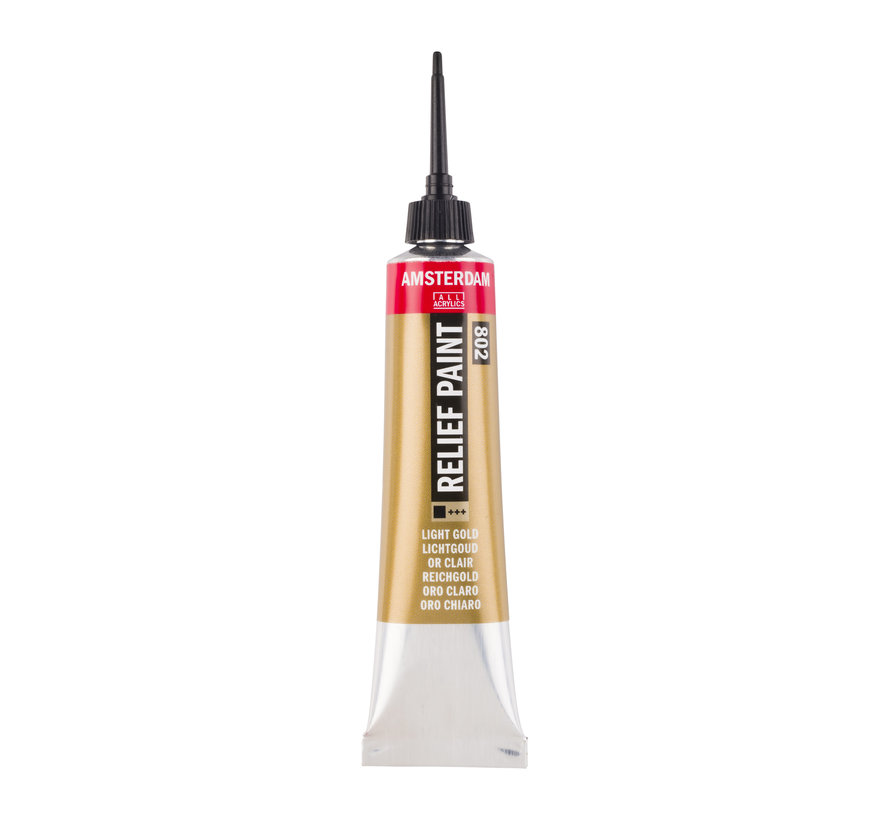 Amsterdam Reliëf Verf Tube 20 ml Lichtgoud 802