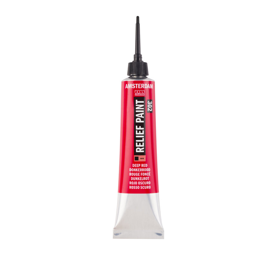 Amsterdam Reliëf Verf Tube 20 ml Donkerrood 302