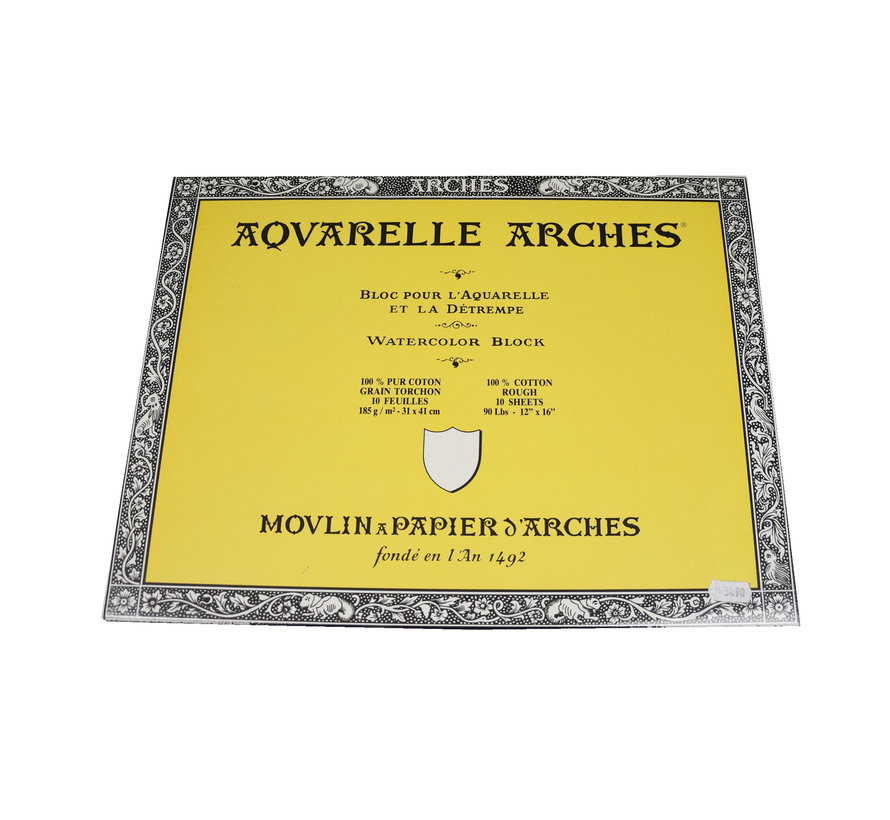 Arches aquarelblok 10 vel Grain Torchon ruw papier 31 x 41 185 grams