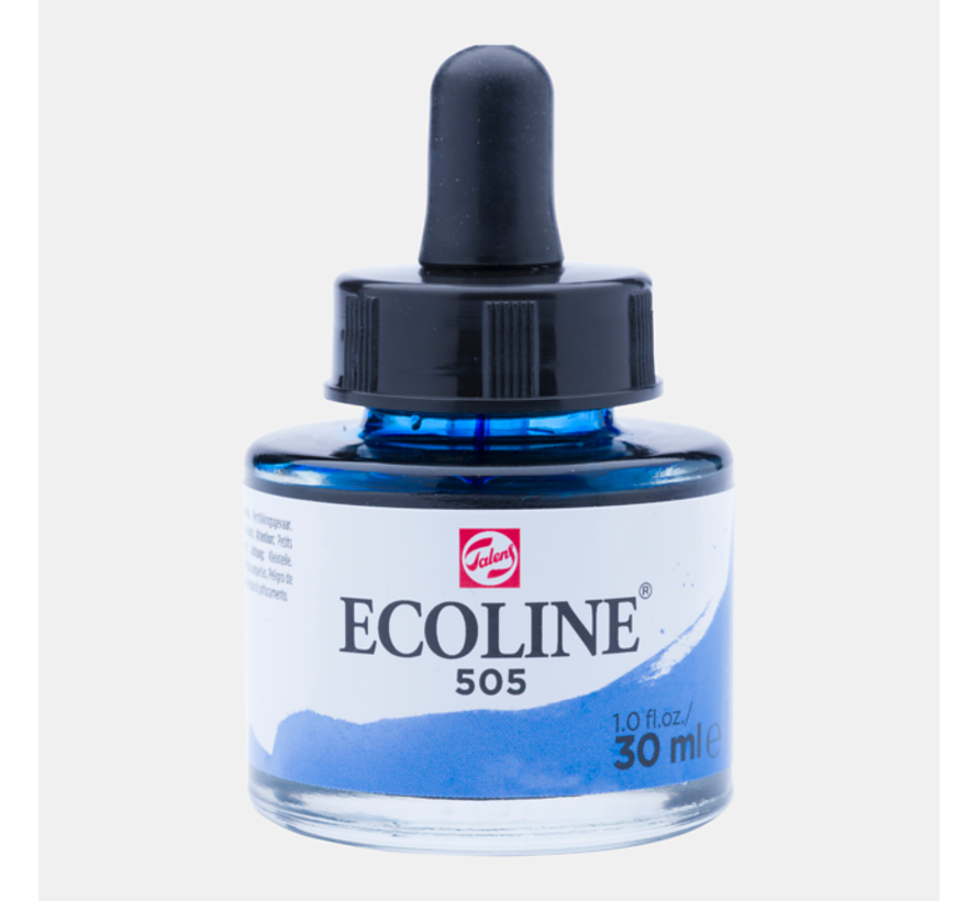 Ecoline Vloeibare Waterverf Fles 30ml Ultramarijn Licht 505