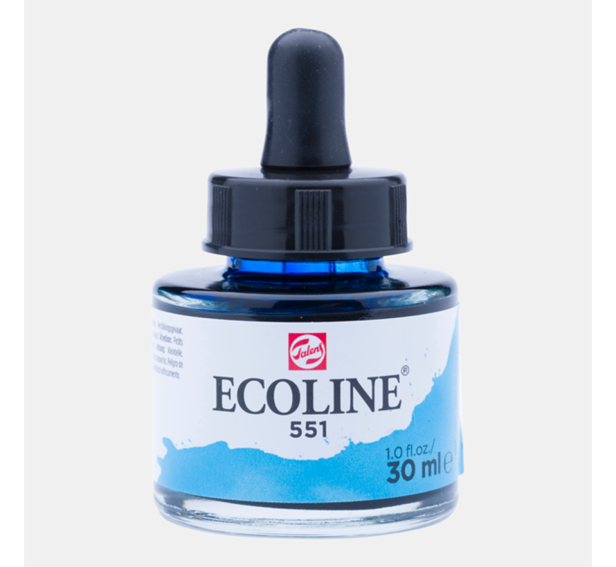 Ecoline Vloeibare Waterverf Fles 30ml Hemelsblauw Licht 551