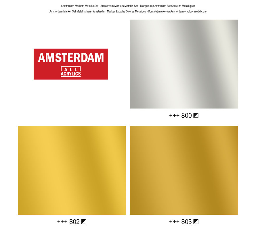 Amsterdam Acrylmarker metallic set | 3 kleuren