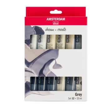 Amsterdam Amsterdam Standard Series acrylverf grijze set | 12 × 20 ml 