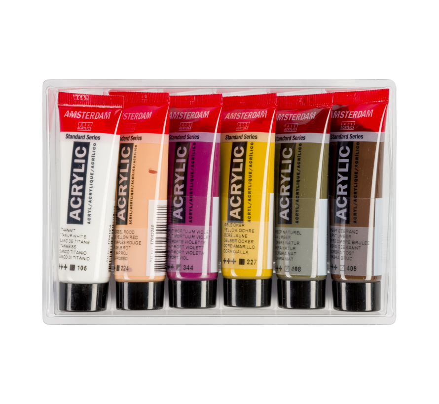 Amsterdam Standard Series acrylverf portret set | 6 × 20 ml 