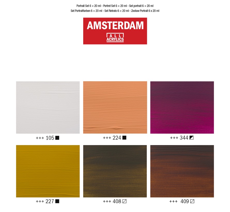 Amsterdam Standard Series acrylverf portret set | 6 × 20 ml 