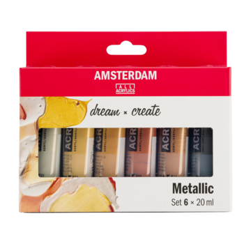 Amsterdam Amsterdam Standard Series acrylverf metallic set | 6 × 20 ml 