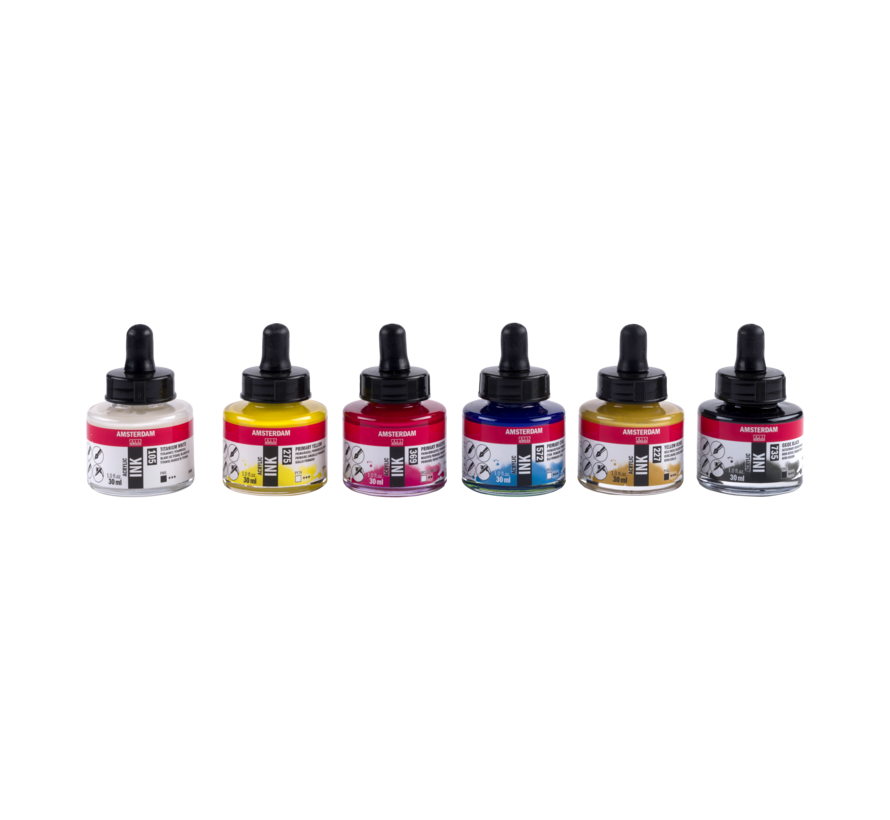 Amsterdam Acrylinkt basisset | 6 x 30ml