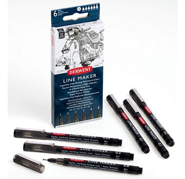 Derwent Derwent Line Maker Set Black with 6 Pens