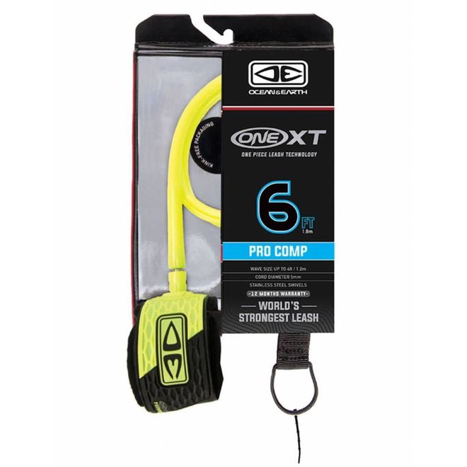 Ocean & Earth 6ft Pro Comp Leash Yellow