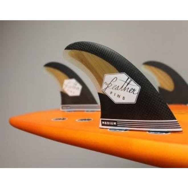 Feather Fins Dual Tab Bamboo & Carbon Thruster Fins