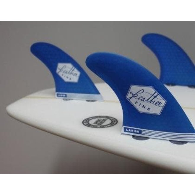 Feather Fins Dual Tab Ultralight Thruster Fins Blue