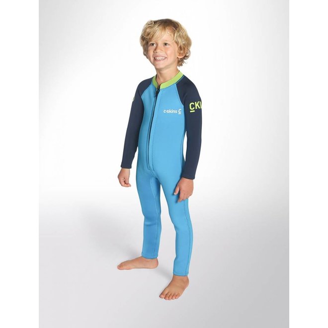 C-Skins 3/2 Kids Wetsuit Cyan/Navy/Lime