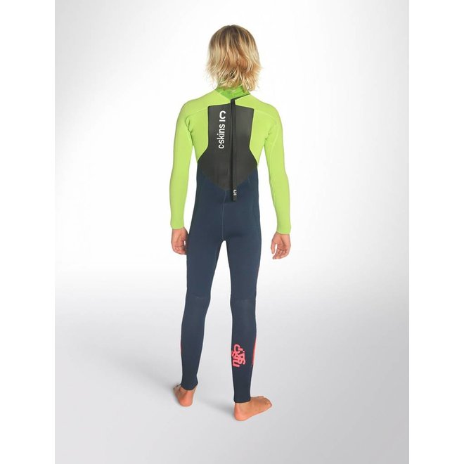 C-Skins Legend 4/3 Kids Wetsuit InkBlue / Lime / FloRed