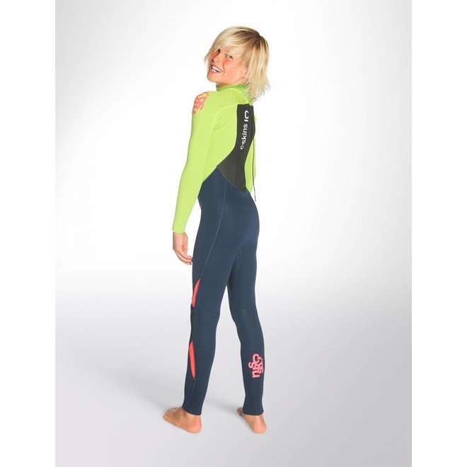 C-Skins Legend 4/3 Kids Wetsuit InkBlue / Lime / FloRed