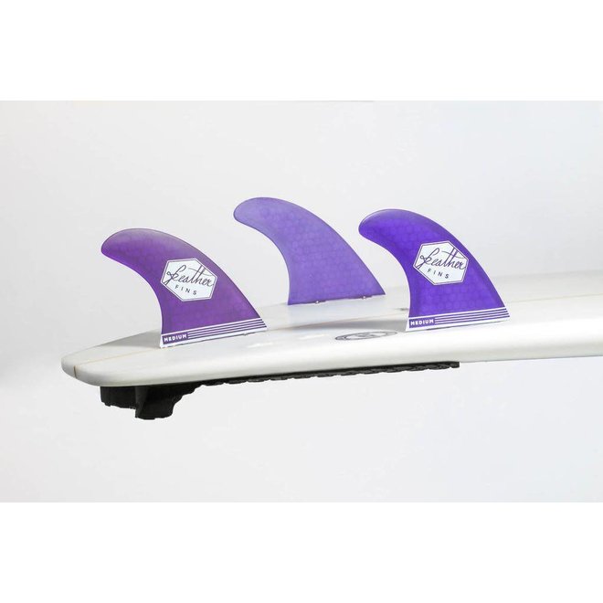 Feather Fins Dual Tab Ultralight Thruster Fins Purple