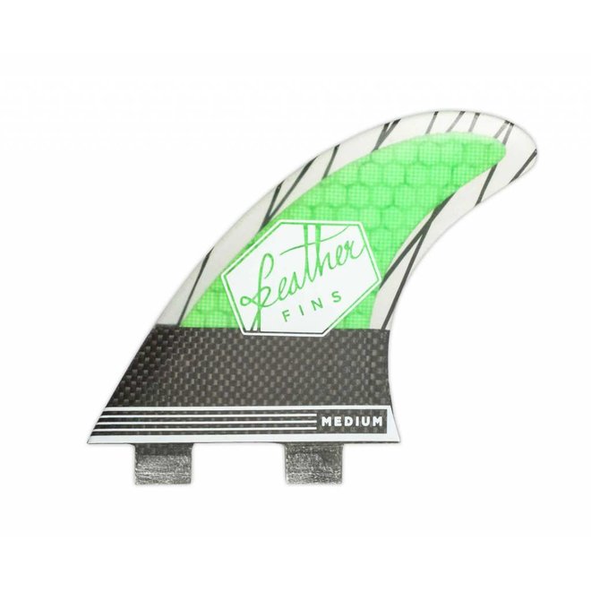 Feather Fins Dual Tab Superlight Carbon Thruster Fins Green