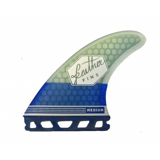 Feather Fins Single Tab Ultralight HC Thruster Fins Blue/White