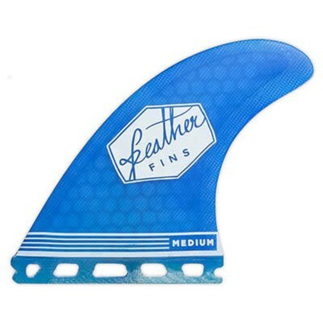 Feather Fins Single Tab Ultralight Thruster Fins Blue