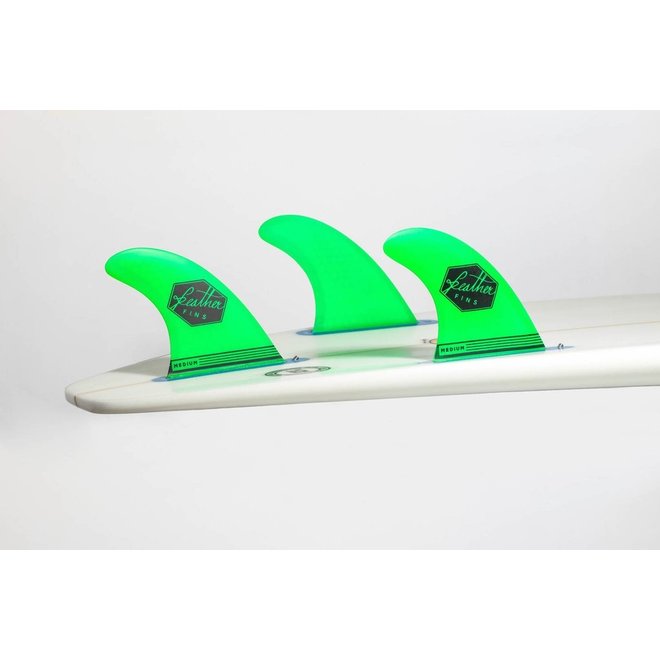 Feather Fins Single Tab Ultralight Thruster Fins Green