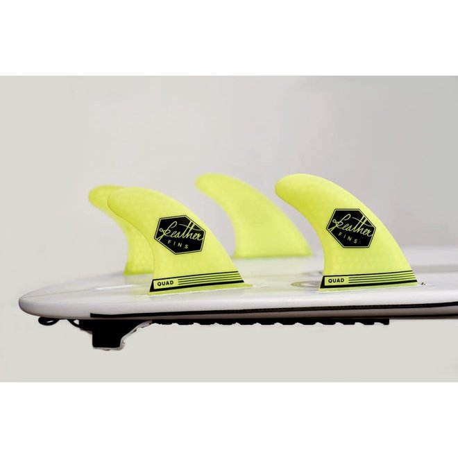 Feather Fins Single Tab Ultra Light Quad Fins Yellow