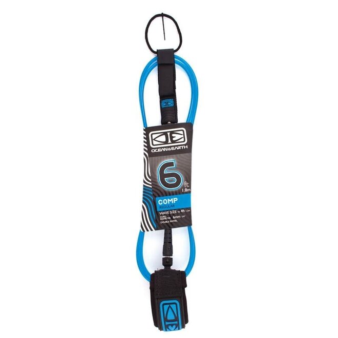 Ocean & Earth 6ft Regular Comp Leash Blue