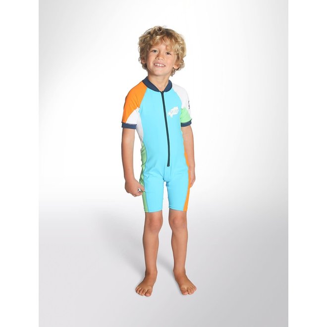 C-Skins Kids Lycra Shorty Turquoise/Orange/Green