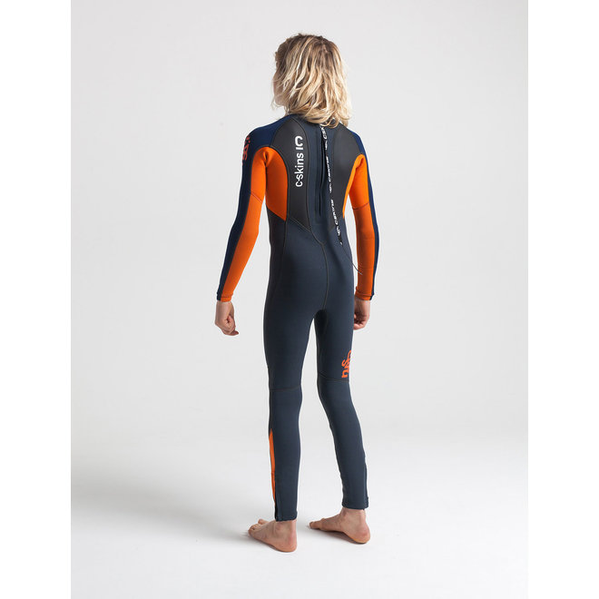 C-Skins Element 3/2 Kinder Zomer Wetsuit Graphite/Orange/Navy