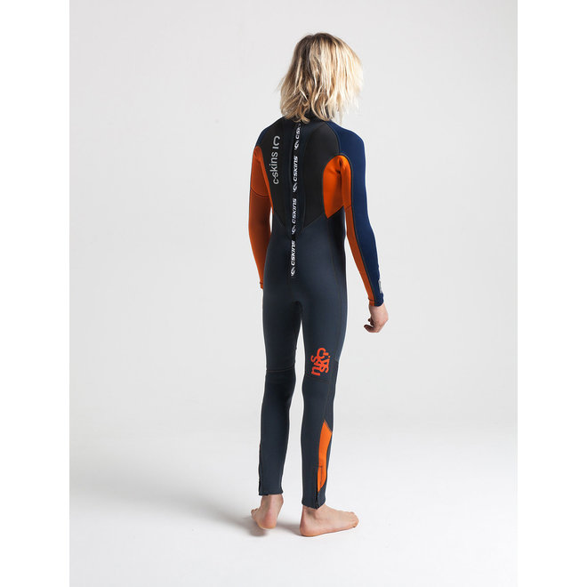 C-Skins Element 3/2 Kinder Zomer Wetsuit Graphite/Orange/Navy