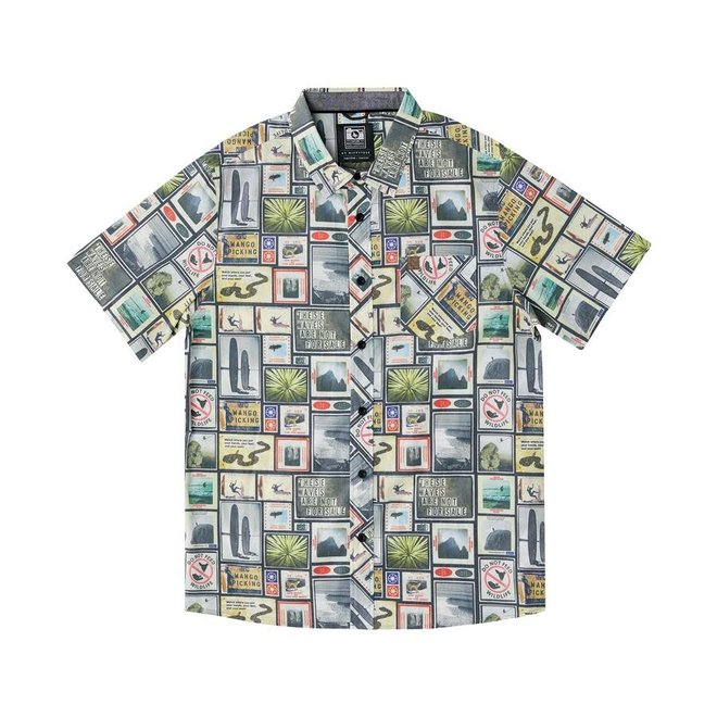 Hippy Tree Heren Collage Woven Shirt Natural