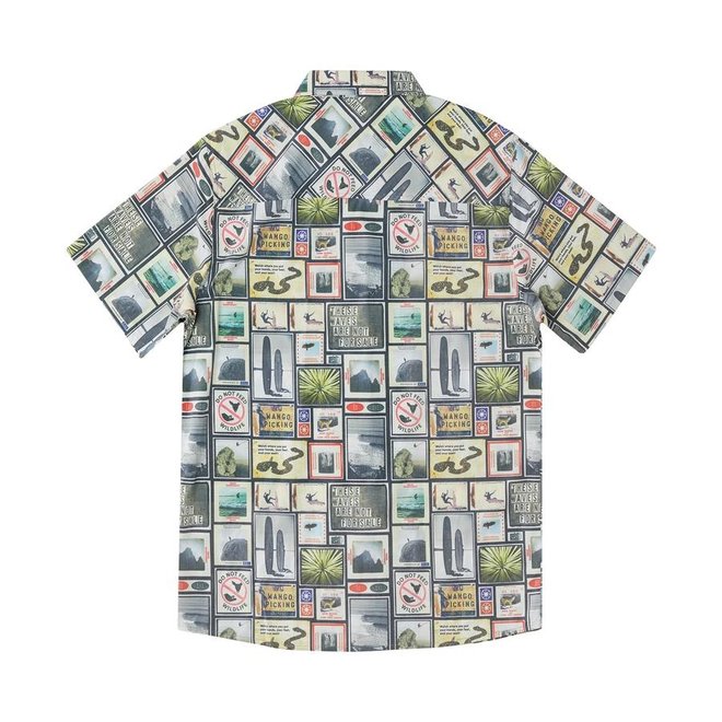 Hippy Tree Heren Collage Woven Shirt Natural