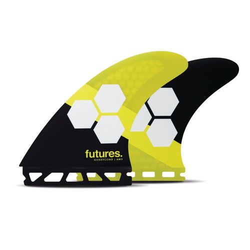 Futures Fins Futures AM2 Thruster Fins Honeycomb Yellow Futures Fins Futures AM2 Thruster Fins Honeycomb Yellow