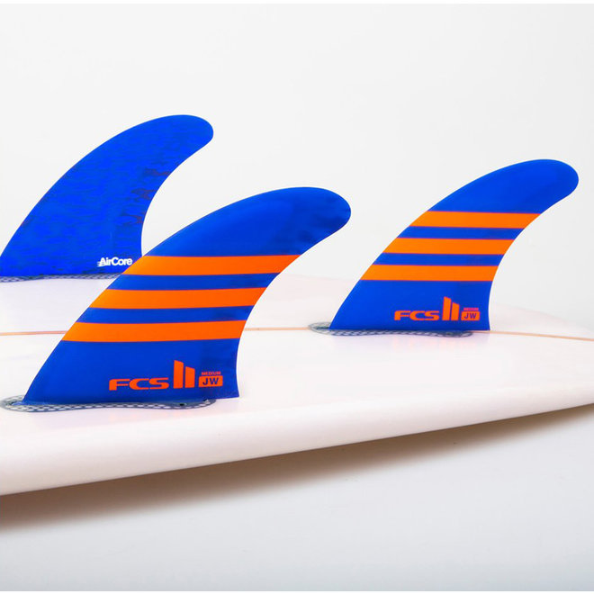 FCS II JW PC Aircore Thruster Fins Blue/Orange