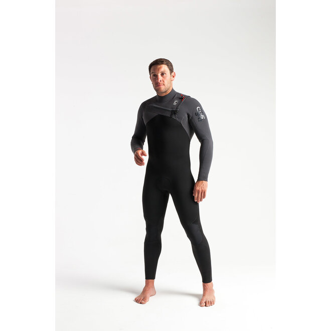 C-Skins ReWired 5/4 Heren Wetsuit Black/Charcoal/DiamondRed