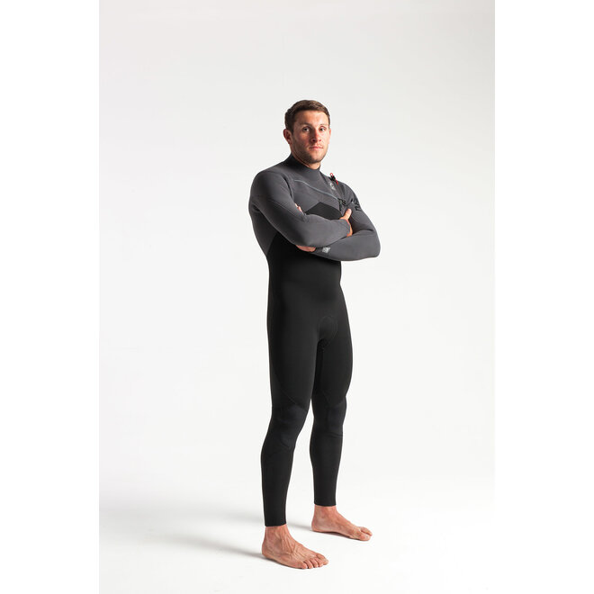 C-Skins ReWired 5/4 Heren Wetsuit Black/Charcoal/DiamondRed